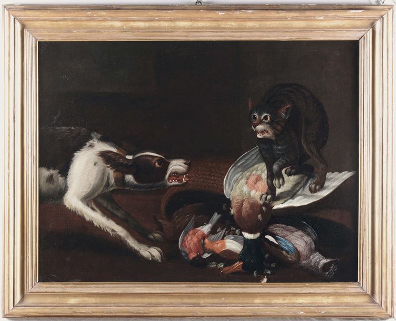 Giovanni Francesco Briglia (Roma 1737 - 1794), cerchia di Cane e Gatto  - Auction Old Masters Paintings - II - Cambi Casa d'Aste