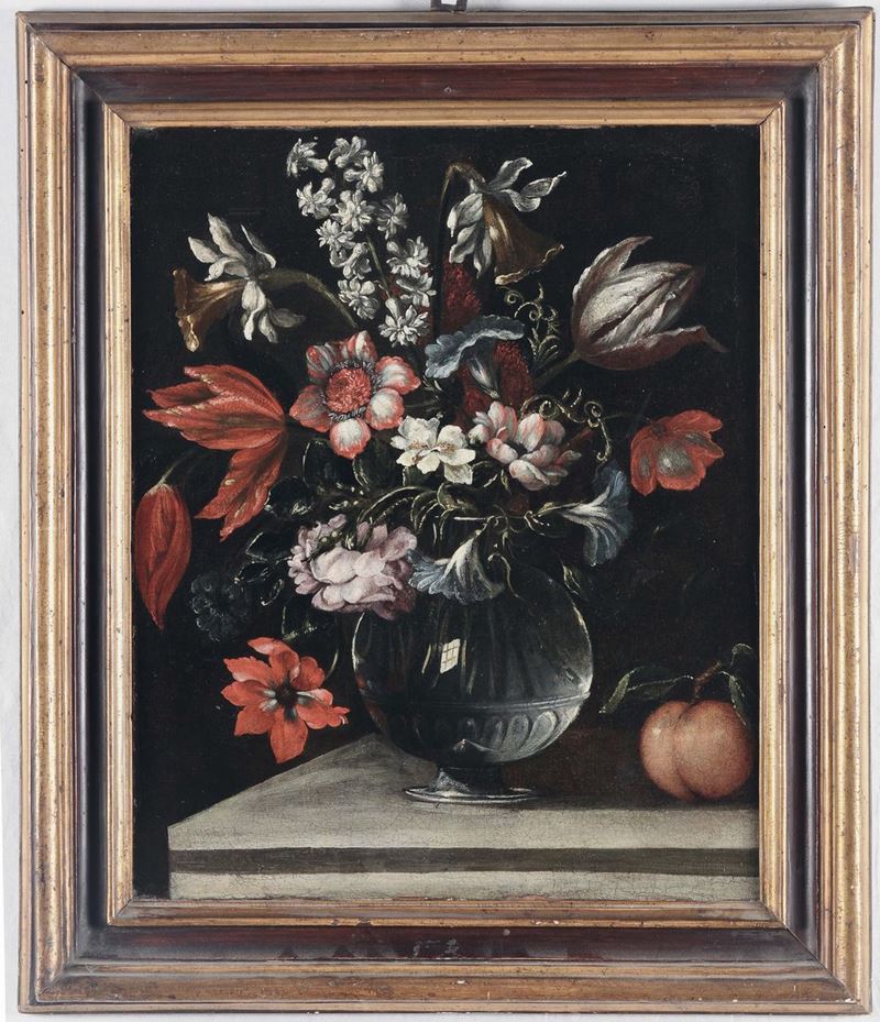 Bartolomeo Ligozzi (Firenze 1620 c. - 1695), ambito di Vaso di Fiori  - Auction Old Masters Paintings - II - Cambi Casa d'Aste