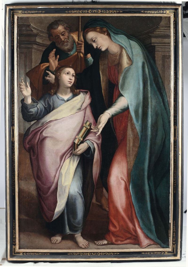 Cesare Nebbia (Orvieto 1536 - 1614), ambito di Sacra Famiglia, ritorno dal Tempio  - Asta Dipinti Antichi - II - Cambi Casa d'Aste