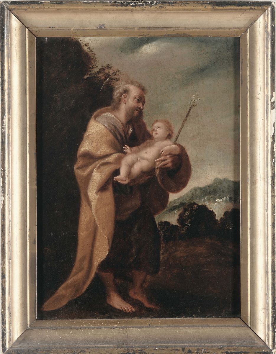 Giuseppe Nuvolone (san Gimignano 1619 - 1703), Cerchia Disan Giuseppe e il Bambin Gesù San France...