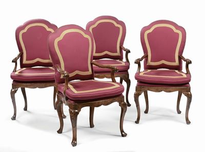 Quattro Poltroncine Luigi XV, Veneto XVIII Secolo