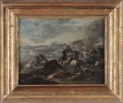 Francesco Graziani, Detto Ciccio Napoletano (napoli 1680- 1730)battaglia con Cavalieri
