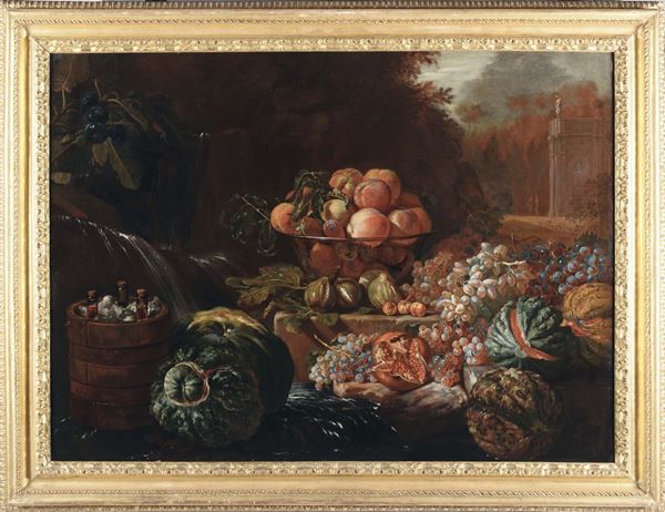 Giovanni Paolo Castelli detto Lo Spadino (Roma 1659 - 1730) Natura Morta con frutta