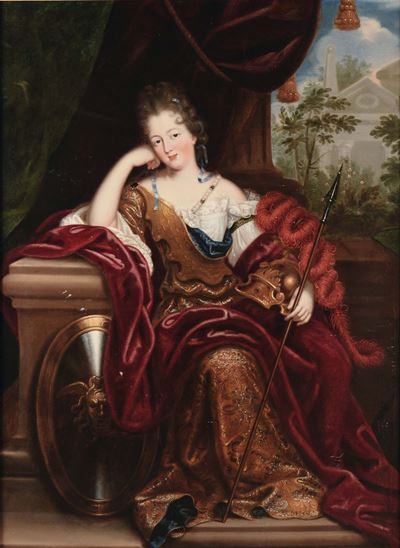Pierre Mignard (troyes 1612 - Parigi 1695), Cerchia Diritratto Allegorico in Veste di Atena