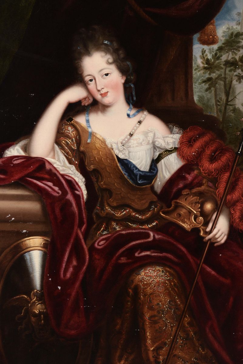 Pierre Mignard (troyes 1612 - Parigi 1695), Cerchia Diritratto Allegorico in Veste di Atena