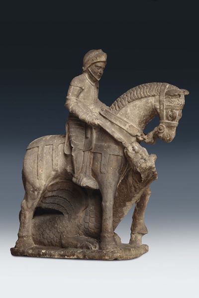 Scultore Italiano del XX Secolosan Giorgio che Uccide il Drago
