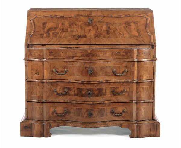 Ribalta Luigi XIV interamente lastronata e filettata, XVIII secolo