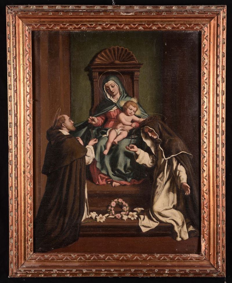 Scuola del XIX secolo Madonna con il Bambino e Santi  - Auction Furnishings and Works of Art from Important Private Collections - Cambi Casa d'Aste