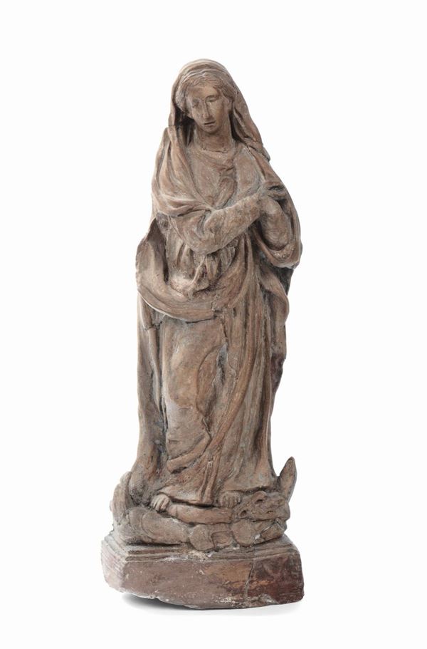 Madonnina in terracotta, XVIII secolo