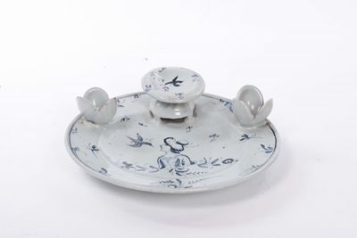 Calamaio in Maiolica a Fondo Azzurro, XVIII Secolo