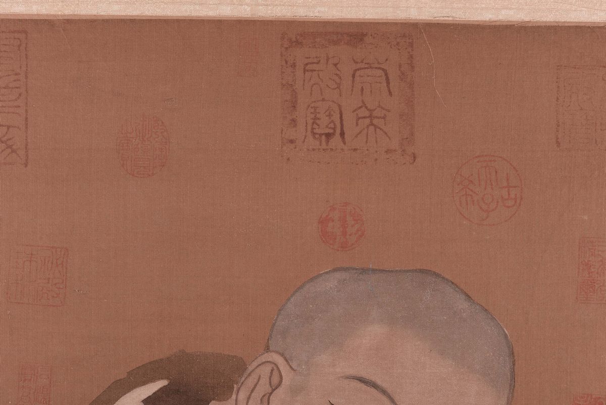 Pannello con Figura Maschile Dipinta, Cina, Dinastia Qing, XIX Secolo