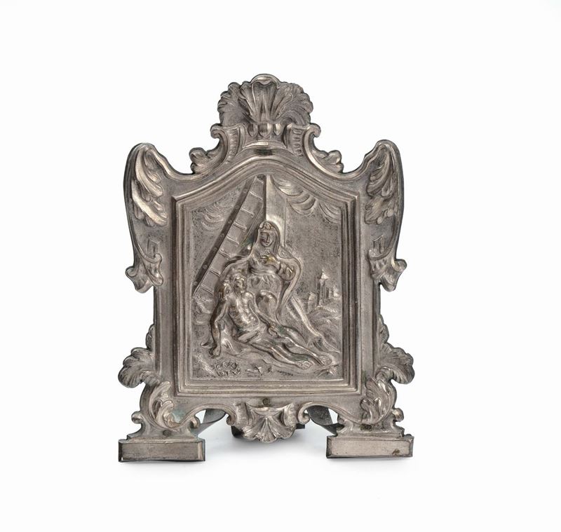 Pace in argento sbalzato con deposizione, XVIII secolo  - Auction Time Auction 2-2014 - Cambi Casa d'Aste