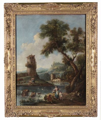 Francesco Zuccarelli (1702-1788), nei Modi Dipaesaggi con Figure e Animali