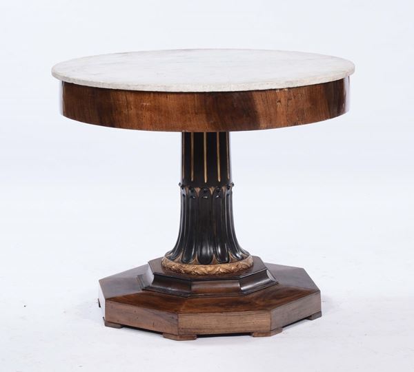 Tavolo da centro circolare in stile impero, Lucca XIX secolo