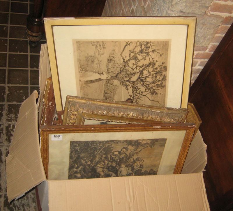 Lotto di piccole stampe in cornice e non  - Auction Furnishings and Works of Art from Important Private Collections - Cambi Casa d'Aste