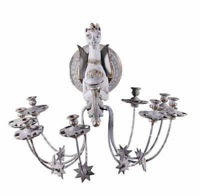 Coppia di Appliques in Legno Intagliato e Laccato, XVIII Secolo