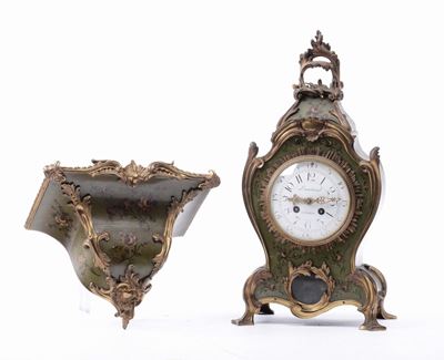 Orologio a Cartel Laccato con Bronzi Dorati, Lieutaud a Paris