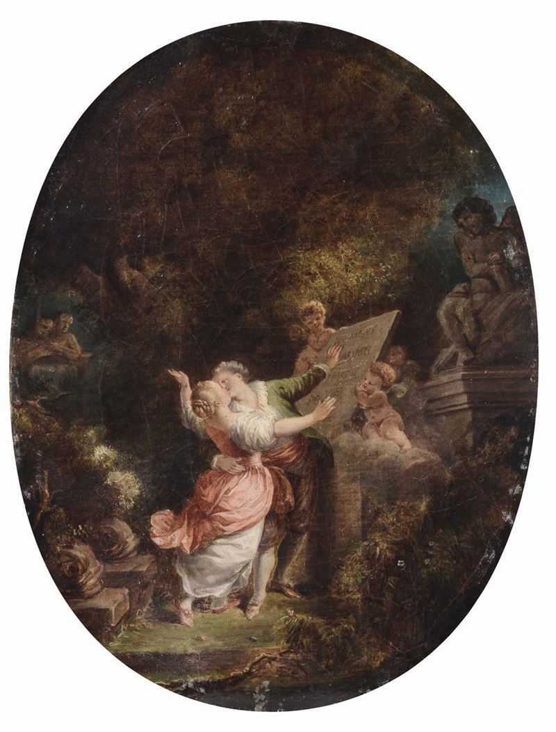 Scuola Francese del XVIII secolo Giovani innamorati  - Auction Old Masters Paintings - II - Cambi Casa d'Aste