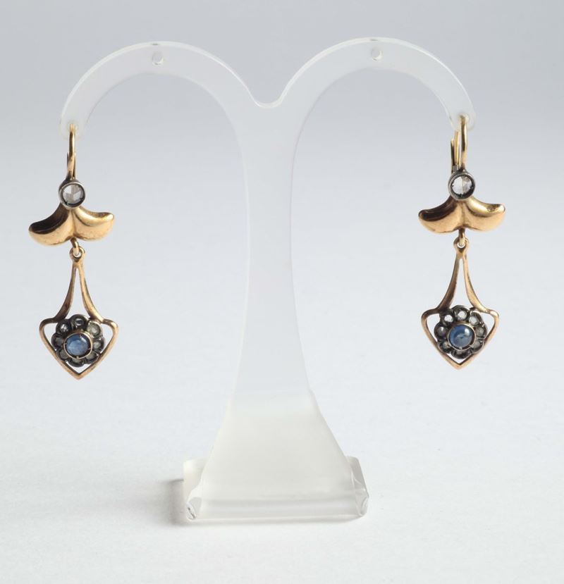 Orecchini pendenti con zaffiri  - Auction Silvers and Jewels - Cambi Casa d'Aste