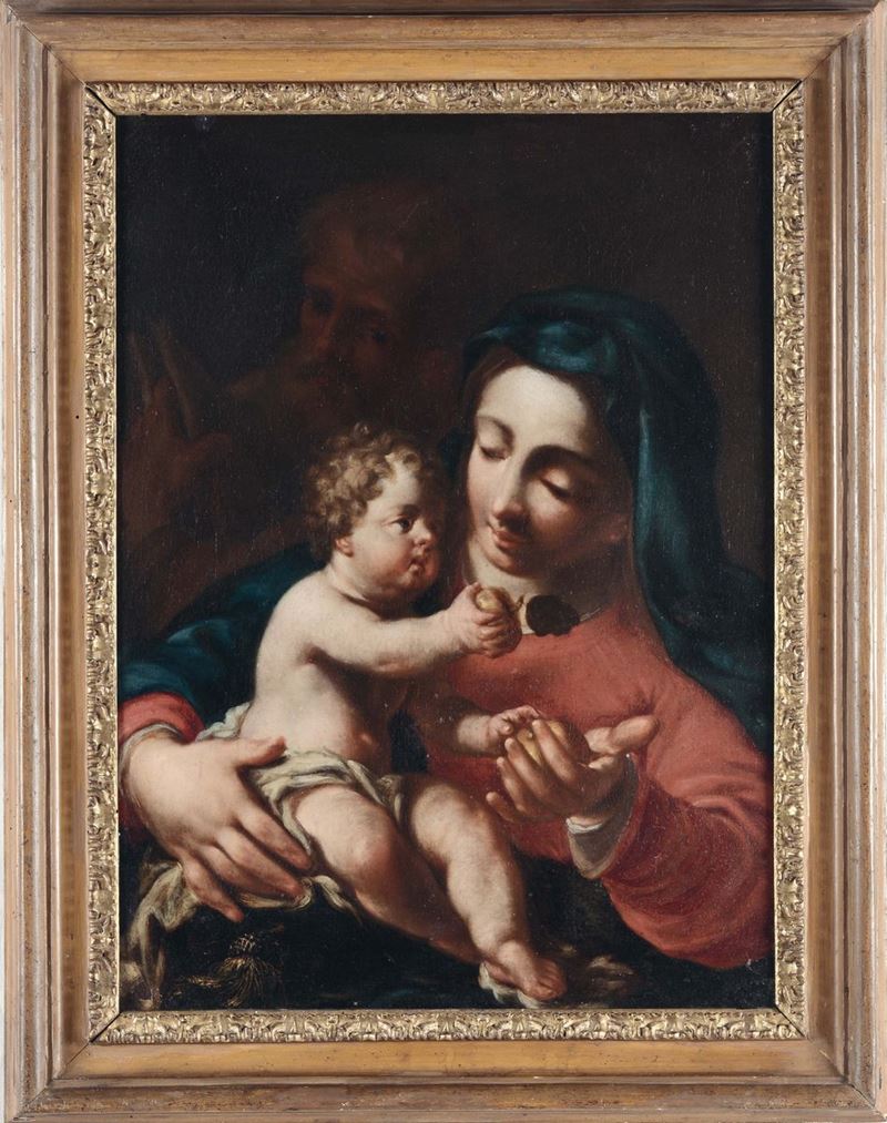 Francesco Trevisani (Capodistria 1656 - Roma 1746), attribuito a Sacra Famiglia  - Asta Dipinti Antichi - II - Cambi Casa d'Aste