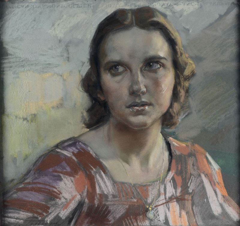 Gino Piccioni (Foligno 1873 - Biella 1941) Lo sguardo,1930  - Auction 19th and 20th Century Paintings - Cambi Casa d'Aste