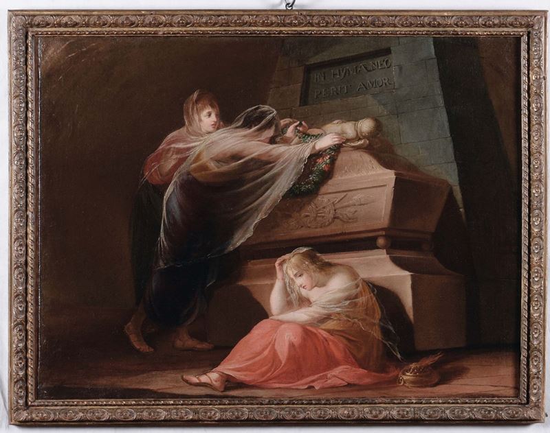 Giovanni David (Cabella 1743 - Genova 1790), attribuito a In Hymaeneo Perit Amor  - Asta Dipinti Antichi - II - Cambi Casa d'Aste