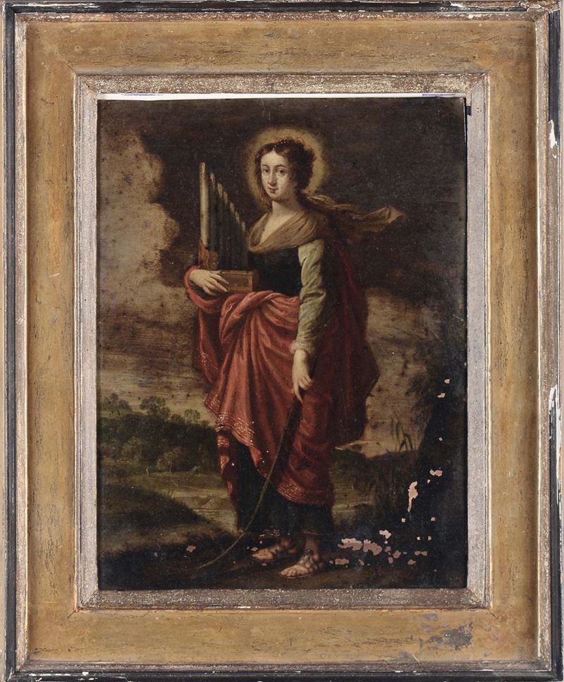 Scuola del XVII secolo Santa Cecilia  - Auction Old Masters Paintings - II - Cambi Casa d'Aste