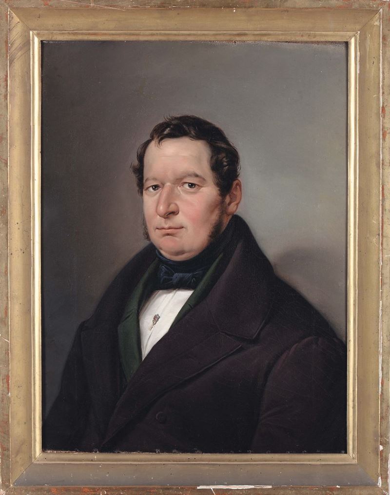 Giuseppe Molteni (1800-1867), attribuito a Ritratto maschile  - Asta Arredi e Oggetti d'Arte da Importanti Collezioni Private - Cambi Casa d'Aste