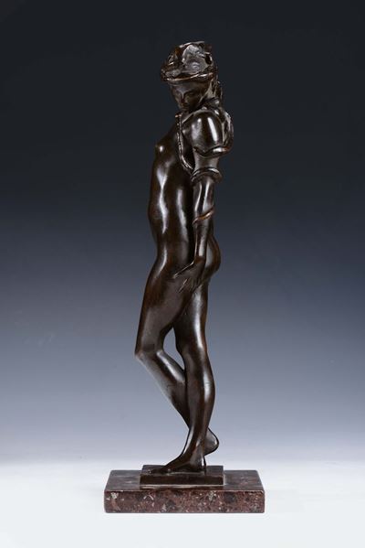 Enrico Saroldi (1878-1954)fanciulla con Serpi (cleopatra?) Due Ninfe