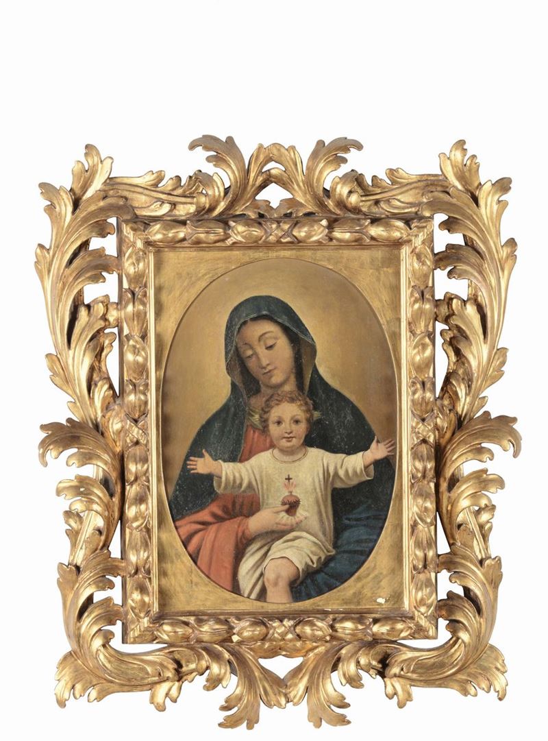 Scuola del XVIII secolo Madonna con Bambino  - Asta Arredi e Oggetti d'Arte da Importanti Collezioni Private - Cambi Casa d'Aste
