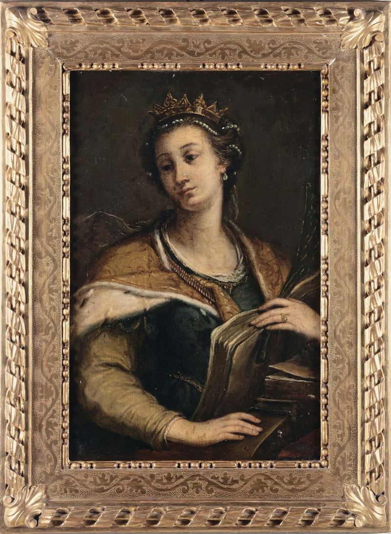 Scuola Emiliana del XVIII secolo Santa Caterina  - Auction Old Masters Paintings - II - Cambi Casa d'Aste