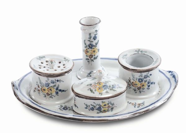 Calamaio in maiolica Luigi XVI, Ferniani Faenza