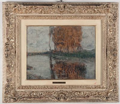 Giuseppe Sacheri (genova 1863 - Pianfei 1950)paesaggio a Pianfei