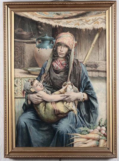 Anonimo del XIX Secoloritratto di Madre con Bambino