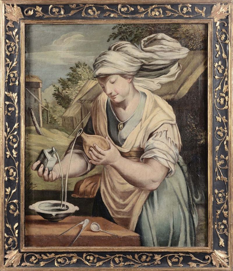 Scuola Italiana del XVII  secolo La pozione magica  - Auction Furnishings and Works of Art from Important Private Collections - Cambi Casa d'Aste