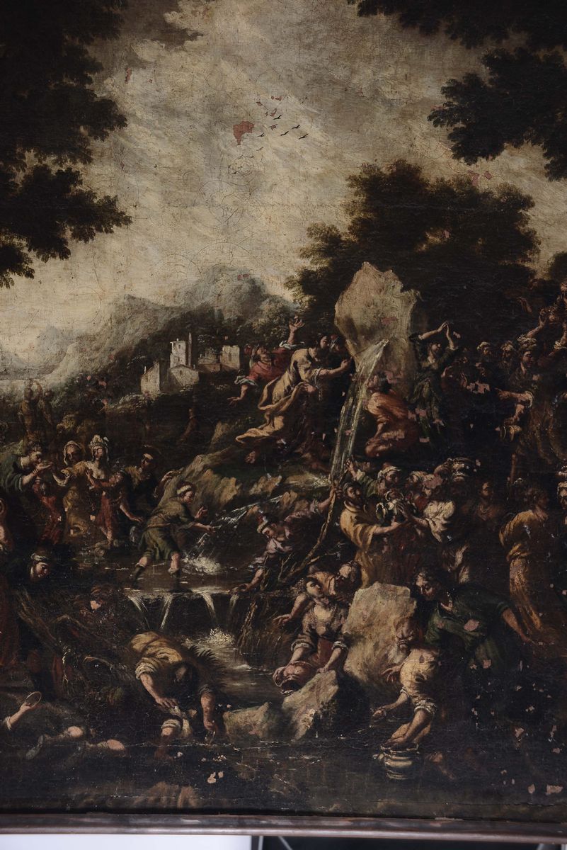 Scuola Napoletana del XVII Secolomosè che Fa Scaturire le Acque