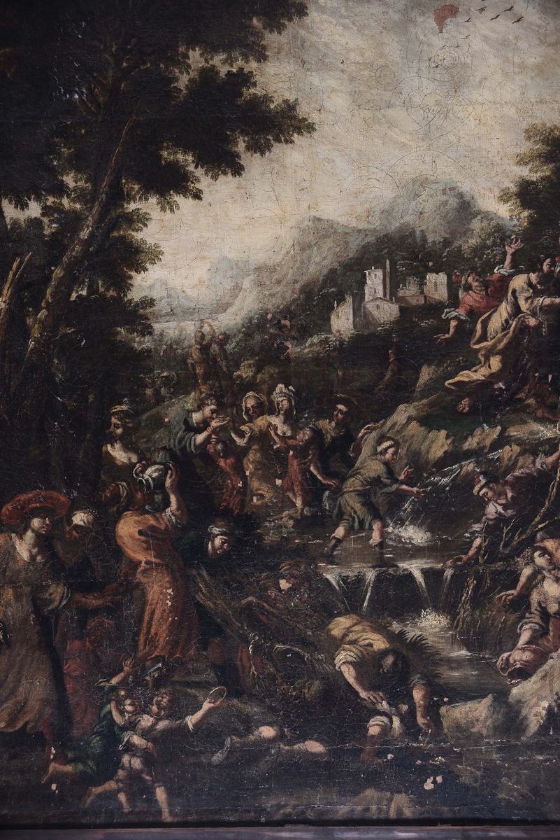 Scuola Napoletana del XVII Secolomosè che Fa Scaturire le Acque
