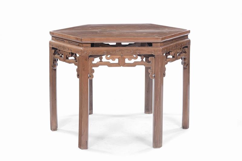 A pair of hexagonal consoles forming a table, China, 20th century  - Auction Fine Chinese Works of Art - II - Cambi Casa d'Aste