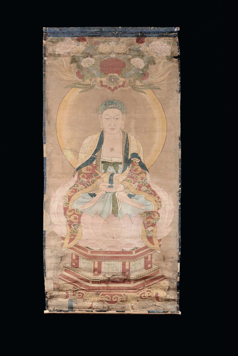 Sette Dipinti su Carta a Rullo, Cina, Dinastia Qing, XIX Secolo