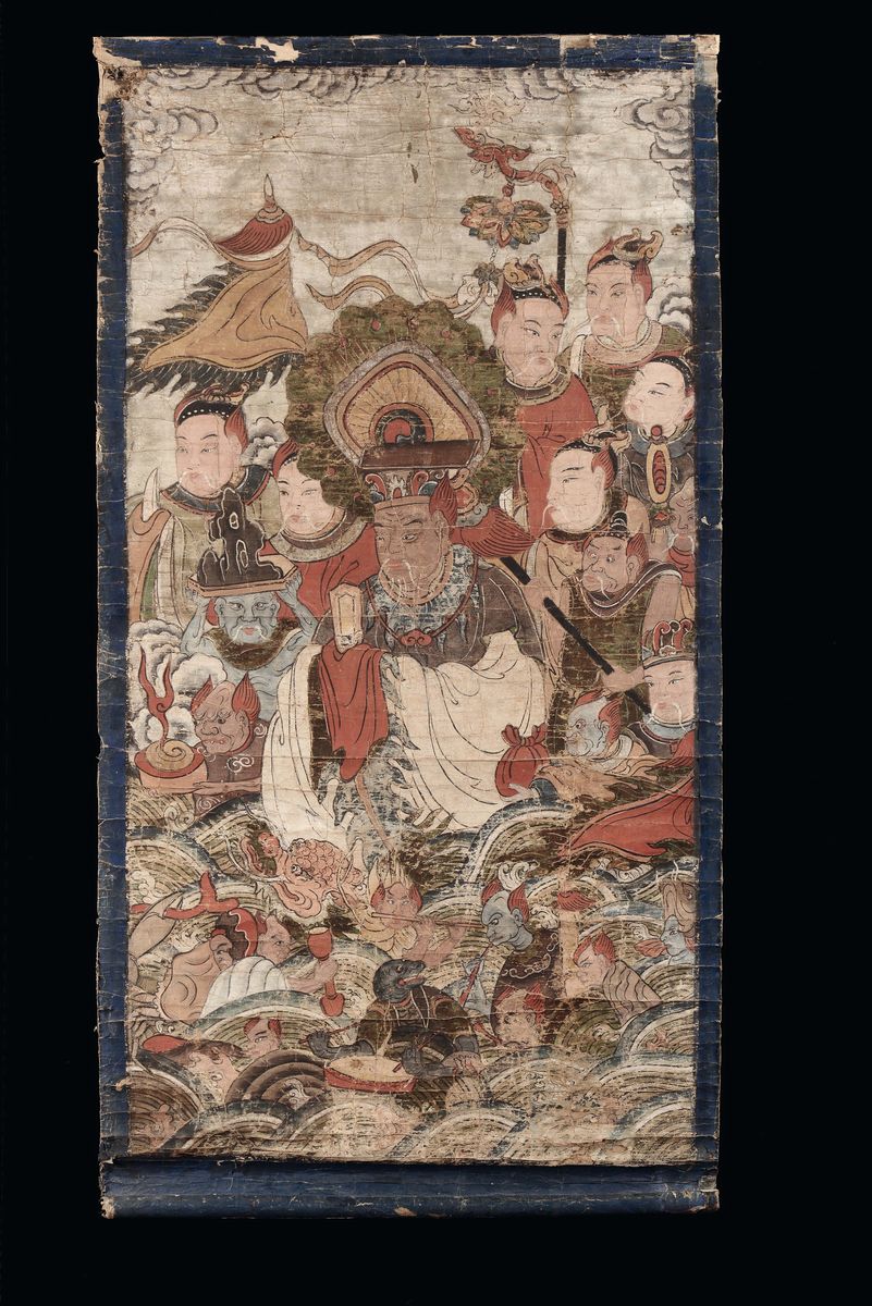 Sette Dipinti su Carta a Rullo, Cina, Dinastia Qing, XIX Secolo