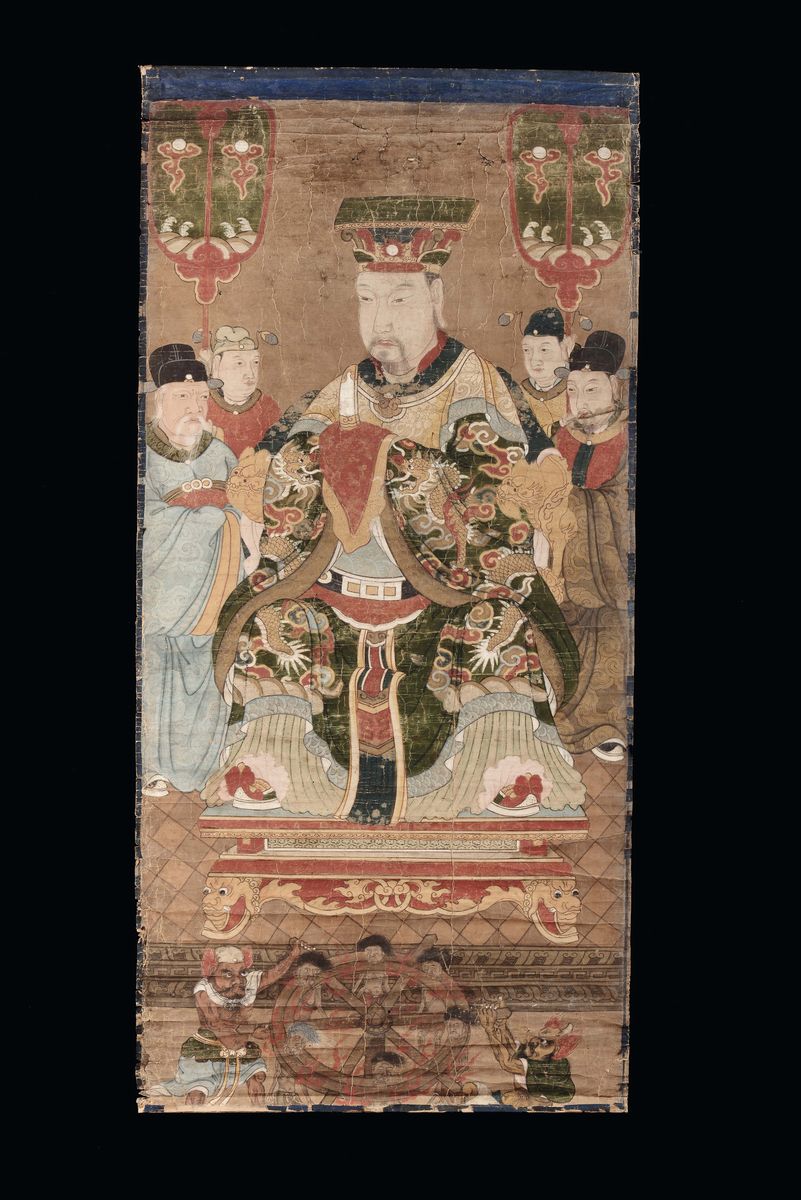 Sette Dipinti su Carta a Rullo, Cina, Dinastia Qing, XIX Secolo