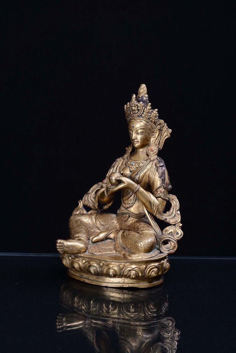 Amitaya in Bronzo Dorato, Cina, Repubblica, XX Secolo