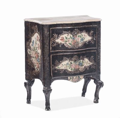 Comodino in Legno Laccato, Sicilia XVIII Secolo