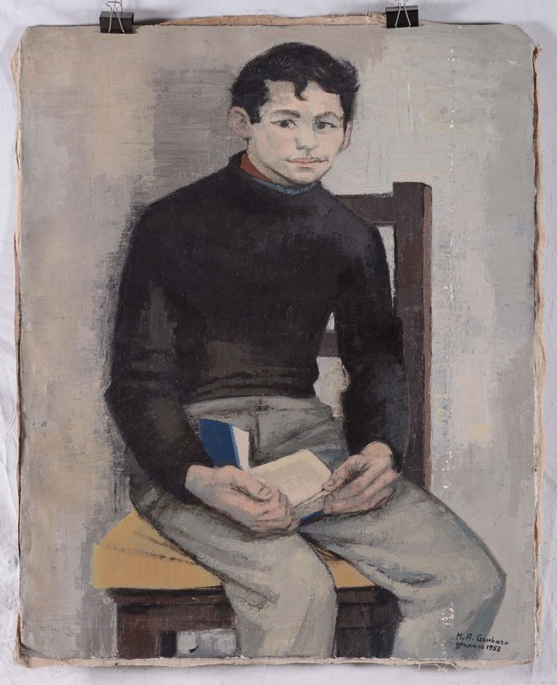 Maria Antonietta Gambaro (1929-1981) Ritratto maschile  - Asta Arredi e Oggetti d'Arte da Importanti Collezioni Private - Cambi Casa d'Aste