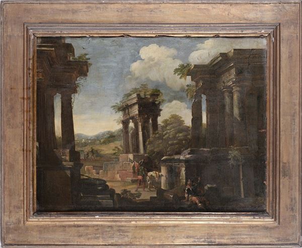 Scuola della fine del XVIII secolo Paesaggio con rovine