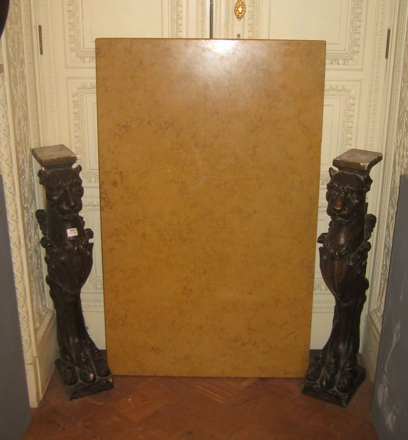 Console a due gambe in gesso, XIX secolo  - Asta Arredi e Oggetti d'Arte da Importanti Collezioni Private - Cambi Casa d'Aste