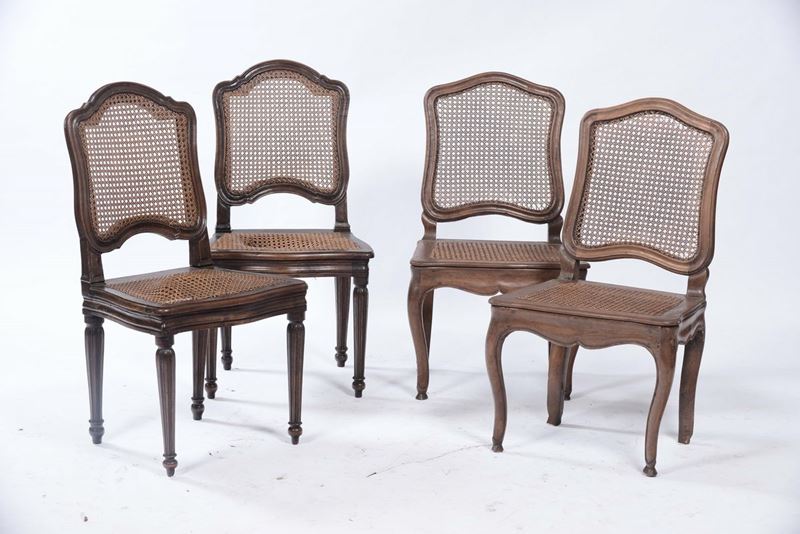 Due coppie di sedie in legno e paglia di Vienna  - Asta Asta a Tempo 3-2014 - Cambi Casa d'Aste