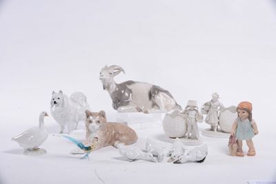 Lotto di Animali in Porcellana Copenhagen e Altro