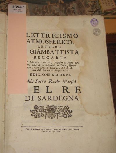 Beccaria, Giambattistaelettricismo Atmosferico