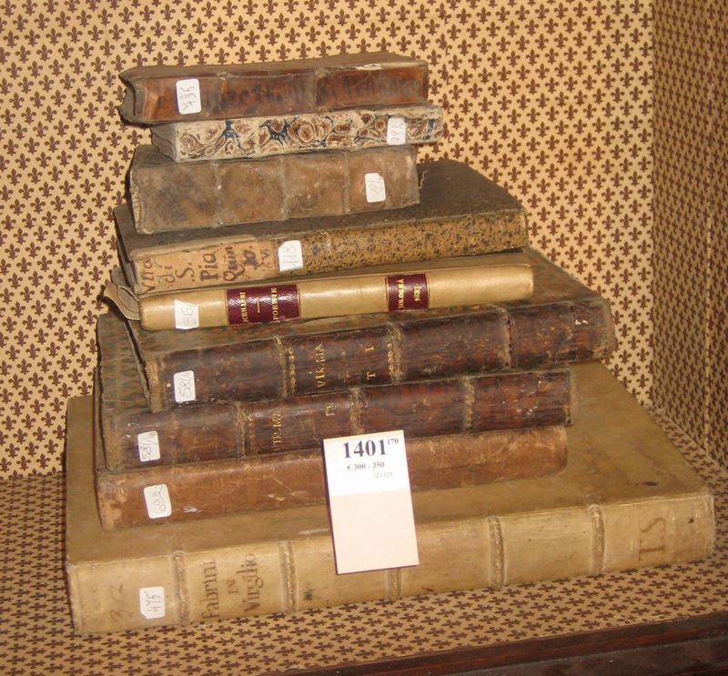 Lotto di libri antichi  - Asta Arredi e Oggetti d'Arte da Importanti Collezioni Private - Cambi Casa d'Aste